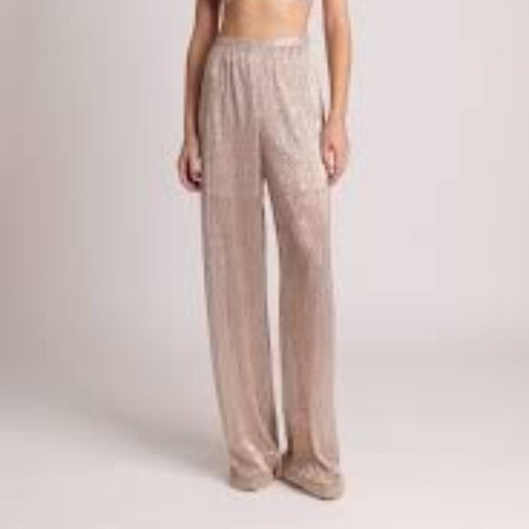 Sabina Musayev Mark pleated trousers pearl blush foil, sz. M - Picture 1 of 4